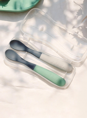 法国beaba儿童硅胶软勺宝宝碗勺餐具婴儿勺子辅食勺新生儿软头勺