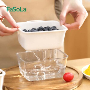 速发Sa迷淘双层沥水篮水果洗盆菜盆厨房你米神器家用客厅果盘