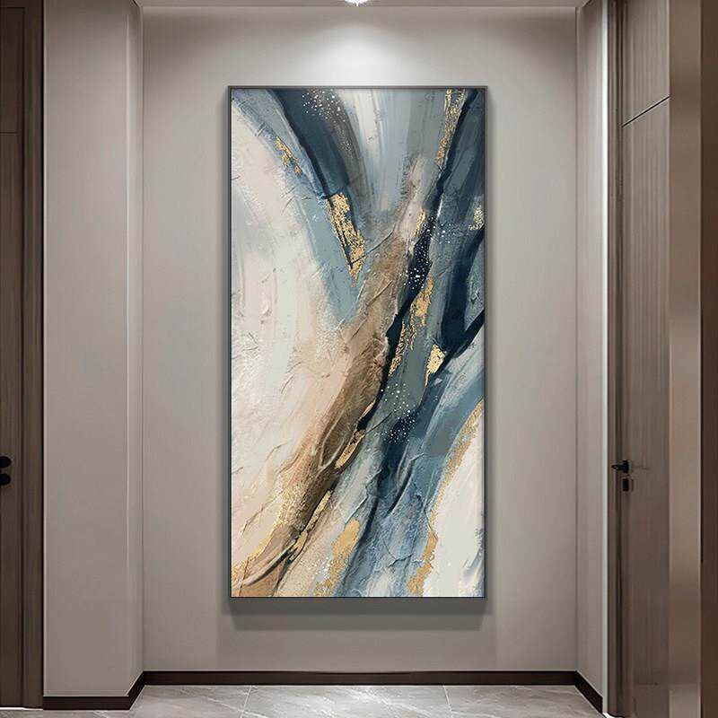 速发大芬村油画现代简约风抽象入户玄关装饰画高档走廊过道装饰画