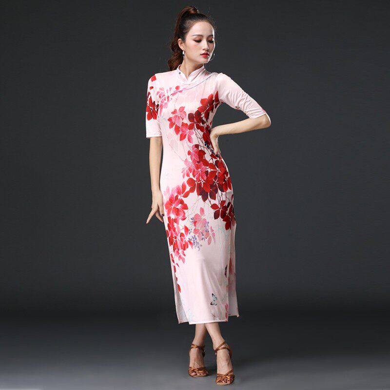 速发拉丁裙比赛连高端弹力拉丁舞服衣舞旗袍舞蹈服表演服春秋练功