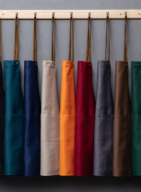 速发防水2021新爆款围裙餐作厨房厨师奶茶o工饮男l店go印字