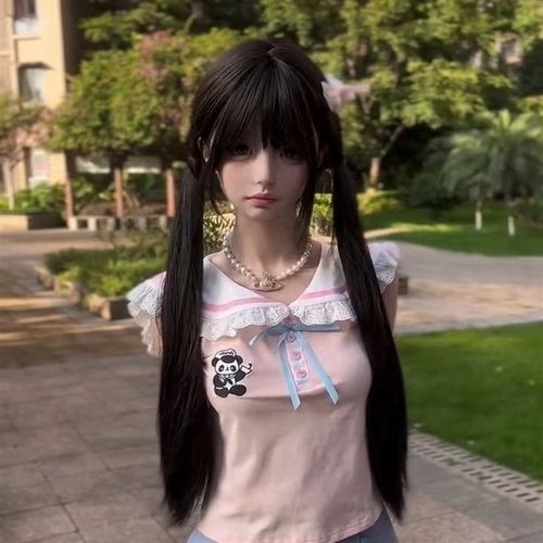 速发泡泡豆假发少萝双马尾然长直lita甜美自黑蓬松真逼发全头套