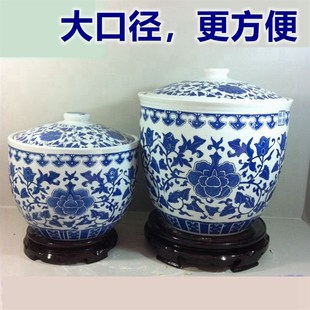 速发米缸米桶陶瓷泡盖储水缸油罐咸菜坛子容器家用带菜腌菜缸10斤