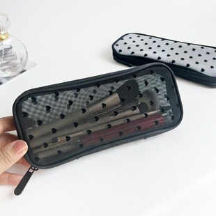 速发4旅行化妆刷包眼线笔袋黑气网纱透便色携眼影刷散粉