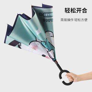 速发儿童雨宝反向双层伞幼儿园小可爱晴雨伞伞学生男长柄伞