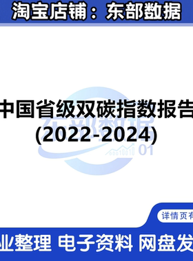 中国省级双碳指数报告（2022-2024） 数据分析资料报告