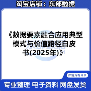 2025数据要素融合应用典型模式与价值路径白皮书发展趋势分析报告
