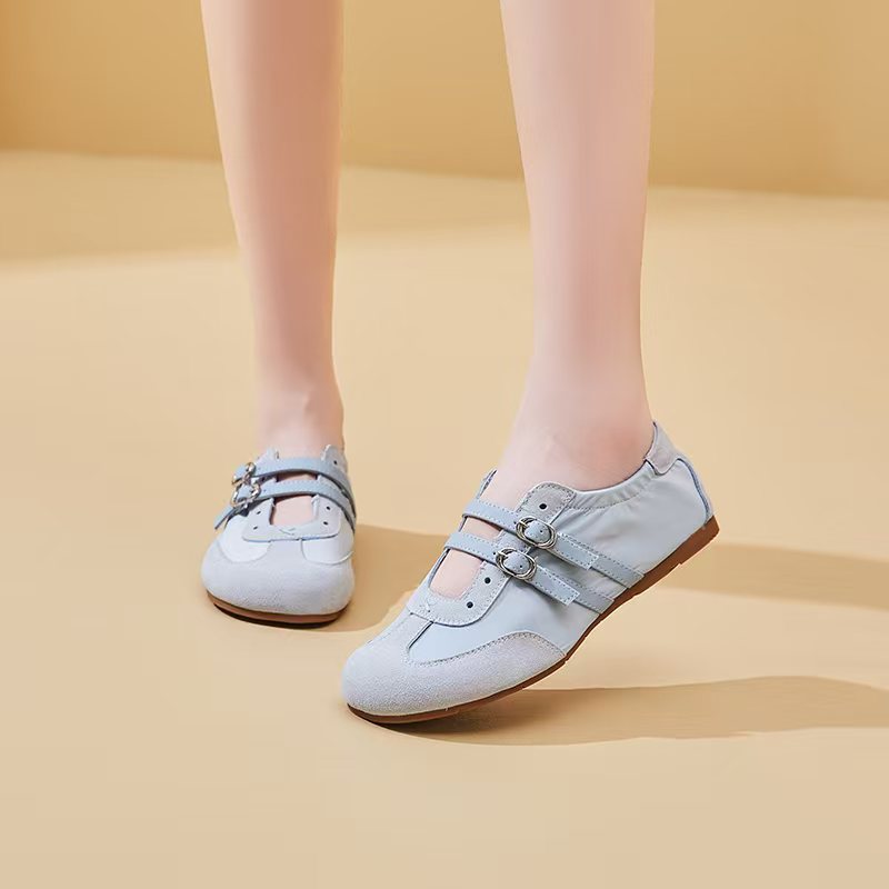 芭蕾风德训鞋女2025夏季新款黄色浅口玛丽珍复古圆头休闲平底单鞋