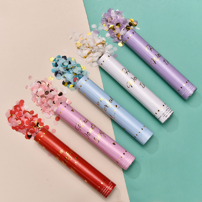 手持礼花筒30cm花瓣喷筒礼炮直播间拍照道具礼炮整蛊节日装扮用品