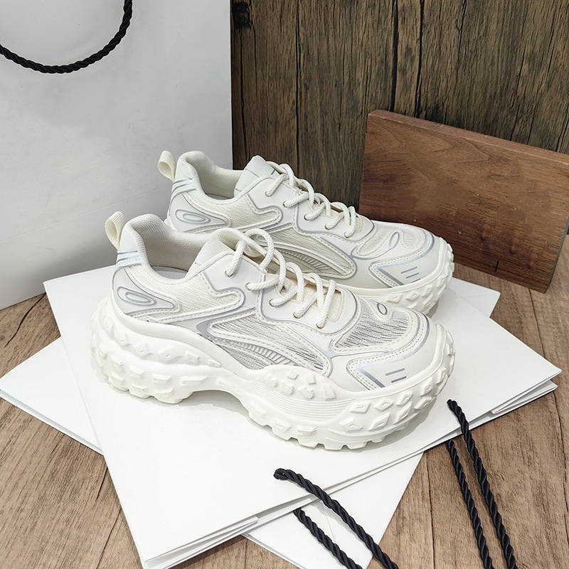 韩国老爹鞋女款2025春夏新款厚底增高小个子榴莲底百搭休闲运动