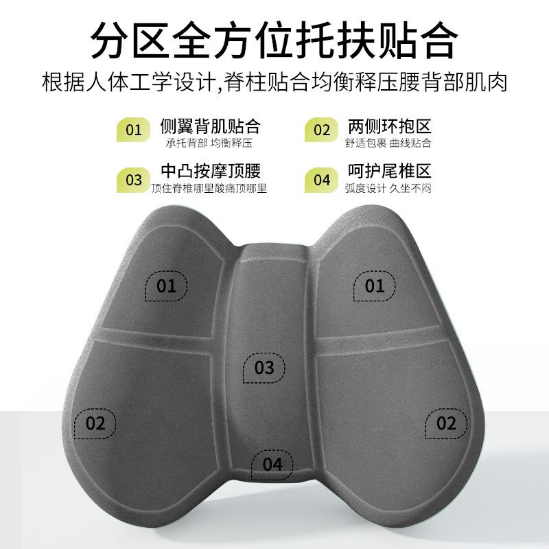 办公室座椅透气腰靠靠垫护腰久坐不累腰靠垫工位座椅护腰腰托靠垫
