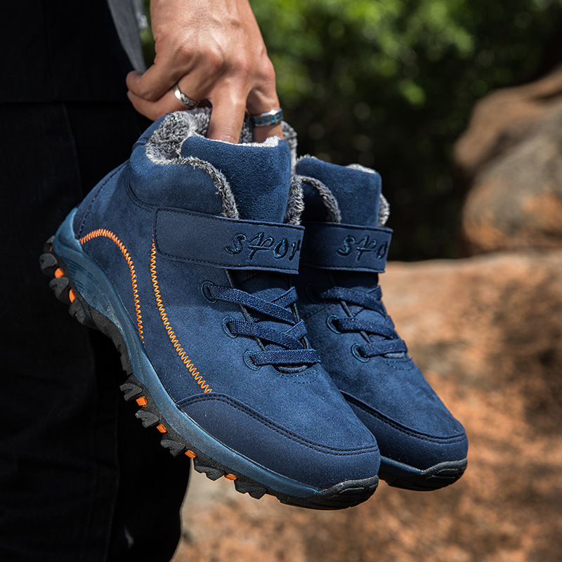 品牌老人棉鞋男46特大码爸爸鞋47冬季加绒保暖48运动防滑雪地靴