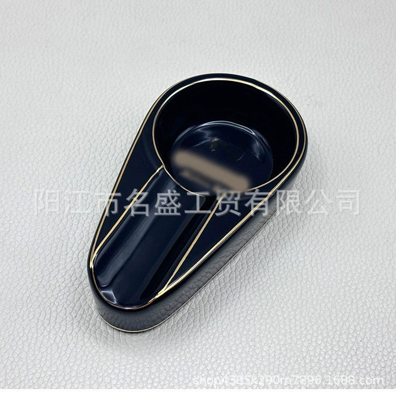 雪茄烟灰缸小号装饰个性创意时尚便携式单支雪茄灭烟器精美陶瓷