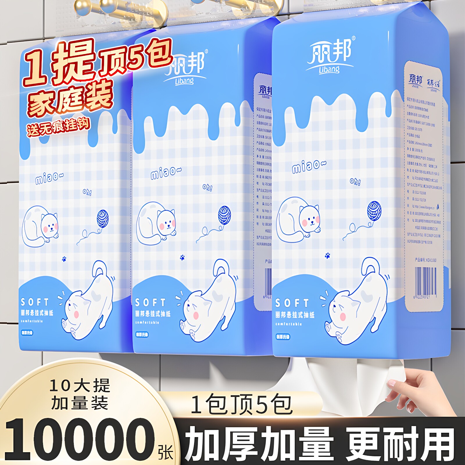 丽邦悬挂式抽纸卫生纸直销批发