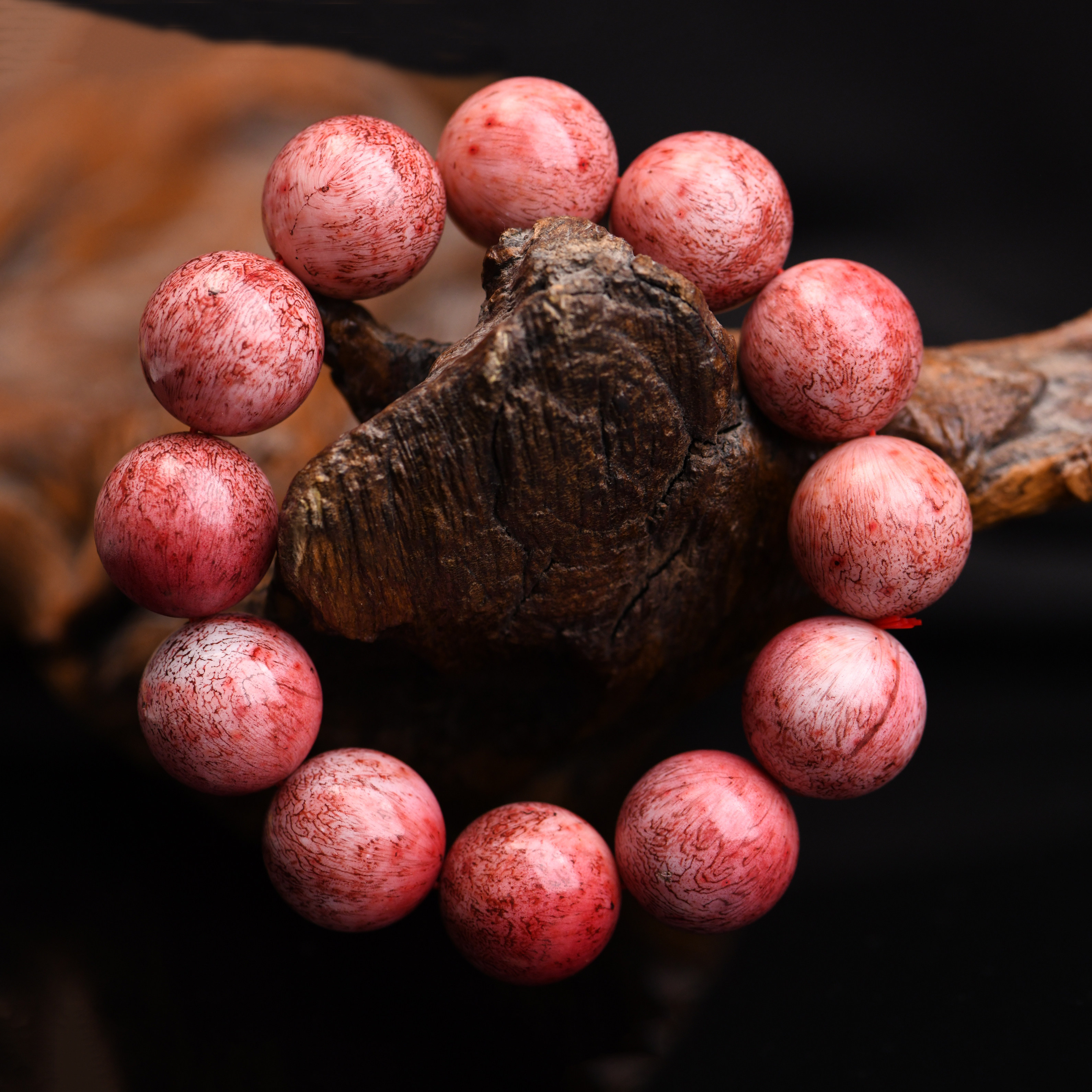 天然保真鹿三界手串高密度满纹圆珠头骨手链男女文玩养生DIY散珠