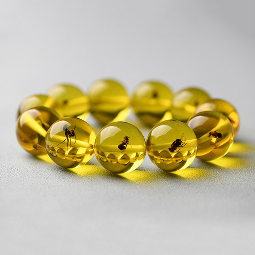 贵宝璐圆珠虫珀未镶嵌手链虫珀