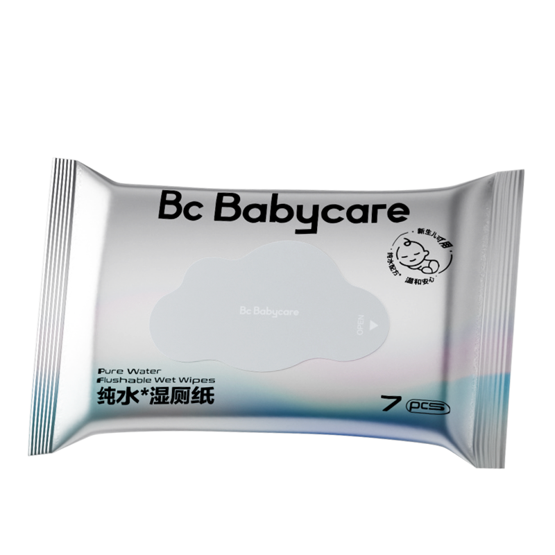 【天猫U先】babycare纯水湿厕纸家庭装洁厕湿巾纸擦屁股7抽*4包