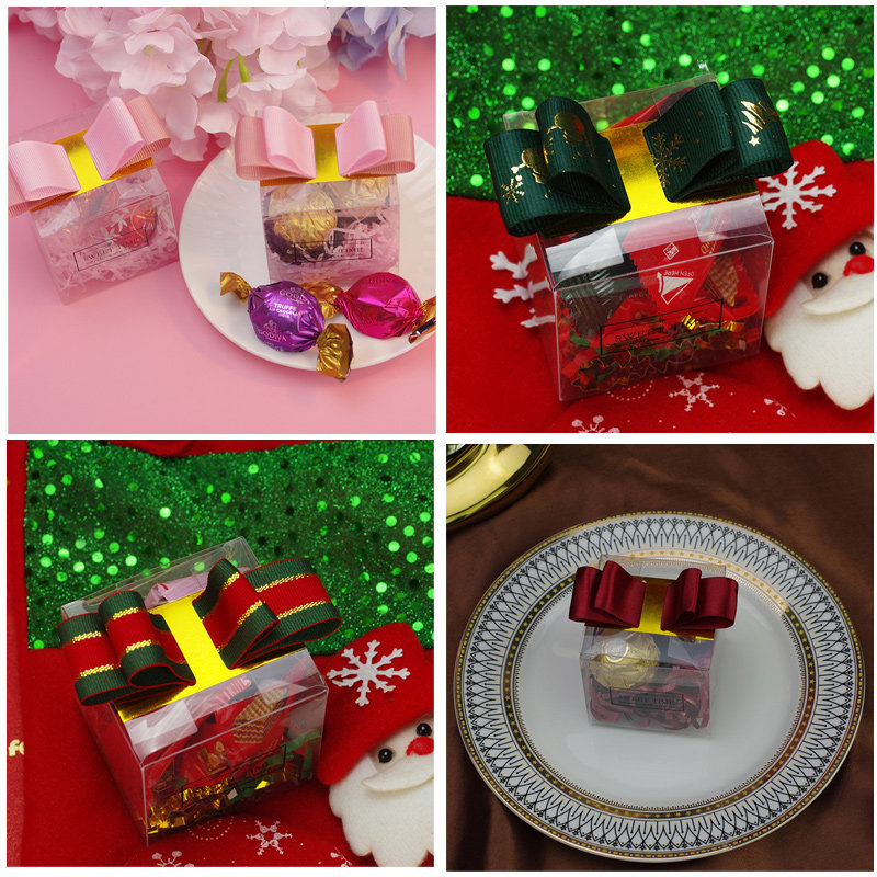 瑞士莲巧克力结婚喜糖成品2粒透明婚礼糖盒含糖圣诞节情人节礼物