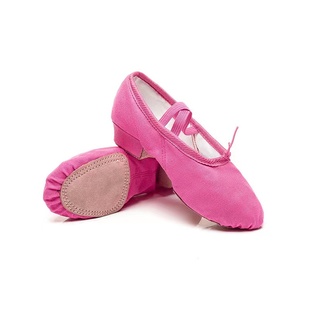 专业帆布带跟教师鞋舞蹈鞋带跟软底练功鞋舍宾鞋性格舞鞋玫红蓝绿