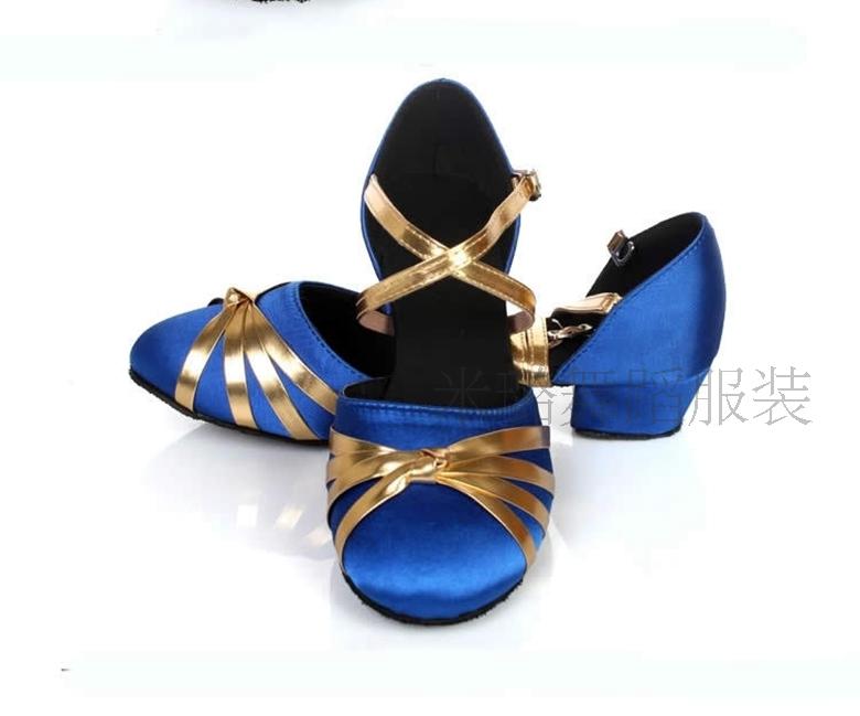 工厂直供 女童舞鞋 缎面少儿拉丁鞋 儿童摩登舞鞋 红色 黑色 蓝色