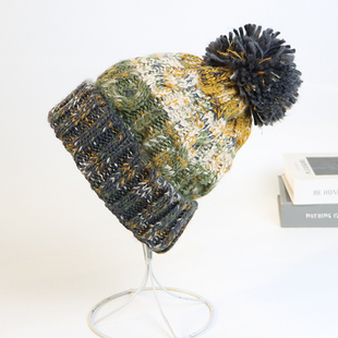 出口单秋冬季毛线帽子女加绒加厚保暖护耳帽逛街出游运动滑雪帽冬