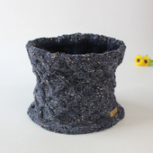 出口日本秋冬季 围脖女混色百搭针织加绒保暖脖套女户外护颈围巾冬