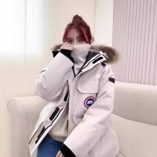 极寒东北超厚防寒服大码鹅工装羽绒服女冬季中长款派克服