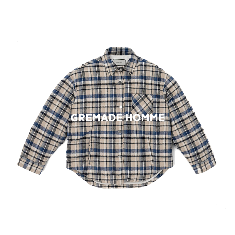 GREMADE90白鹅绒格纹羽绒衬衫