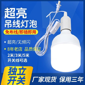 led灯泡带开关插头节能灯照明家用客厅洗手间卧室简易悬挂e27螺口