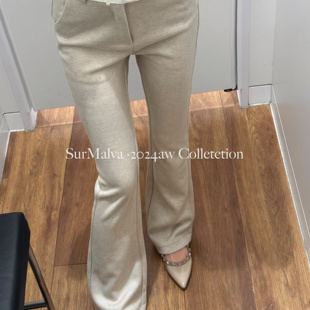 小葵【韩女必修课】品质款!! 秋冬毛呢微喇裤高腰显瘦休闲长裤女