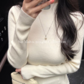 小葵 毛衣 羊毛混纺内搭半高领修身 珍珠奶白 巨舒服巨柔软品质款