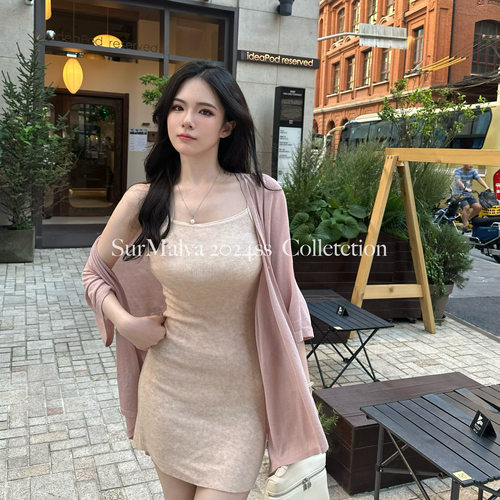 温柔吊带裙针织纯色温婉