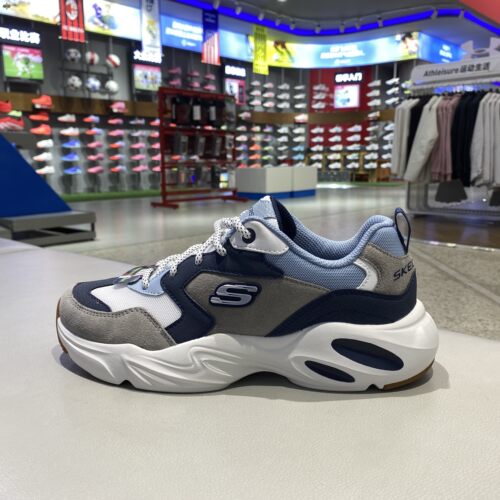 正品Skechers斯凯奇复古透气低帮男运动休闲老爹鞋熊猫鞋237236
