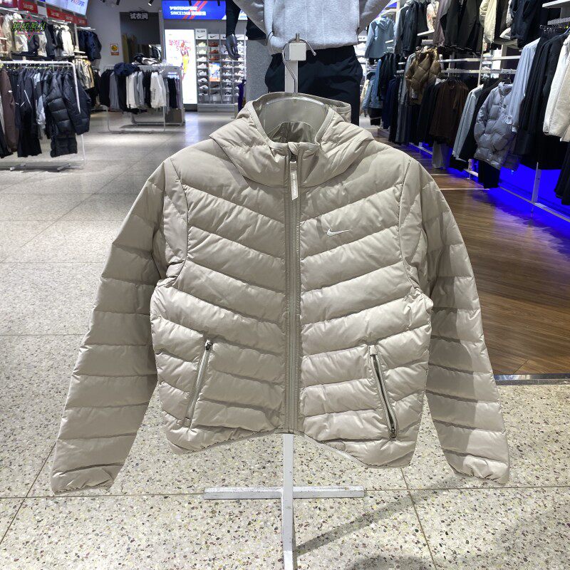 正品NIKE耐克简约保暖防风连帽女户外运动休闲羽绒服IF5884-010