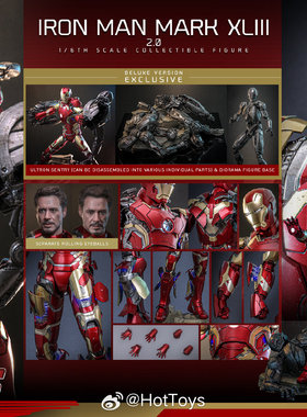 HOTTOYS钢铁侠Mark43(2.0) 1:6比例合金珍藏人偶接单