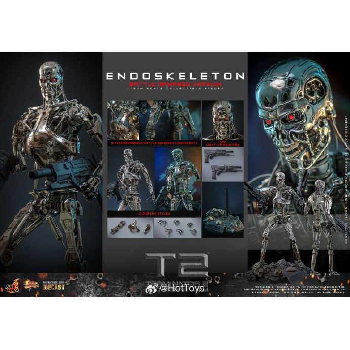 HotToys终结者2内骨骼(战损版) 1:6比例合金珍藏人偶 接单