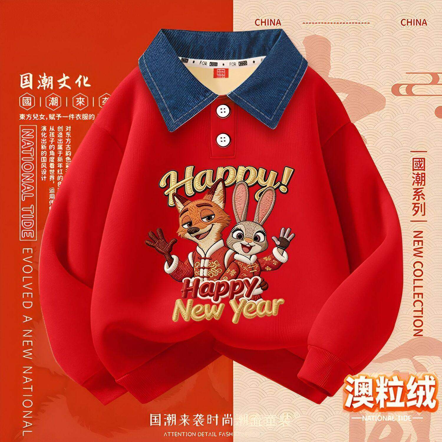 儿童加绒翻领卫衣冬季新款卡通洋气疯狂动物城上衣男女宝宝套头衫,童装/婴儿装/亲子装,儿童POLO衫,淘宝优惠券,粉丝福利购,淘宝优惠卷