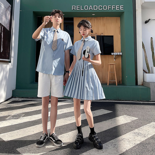 毕业季情侣装小学连衣裙班服套装
