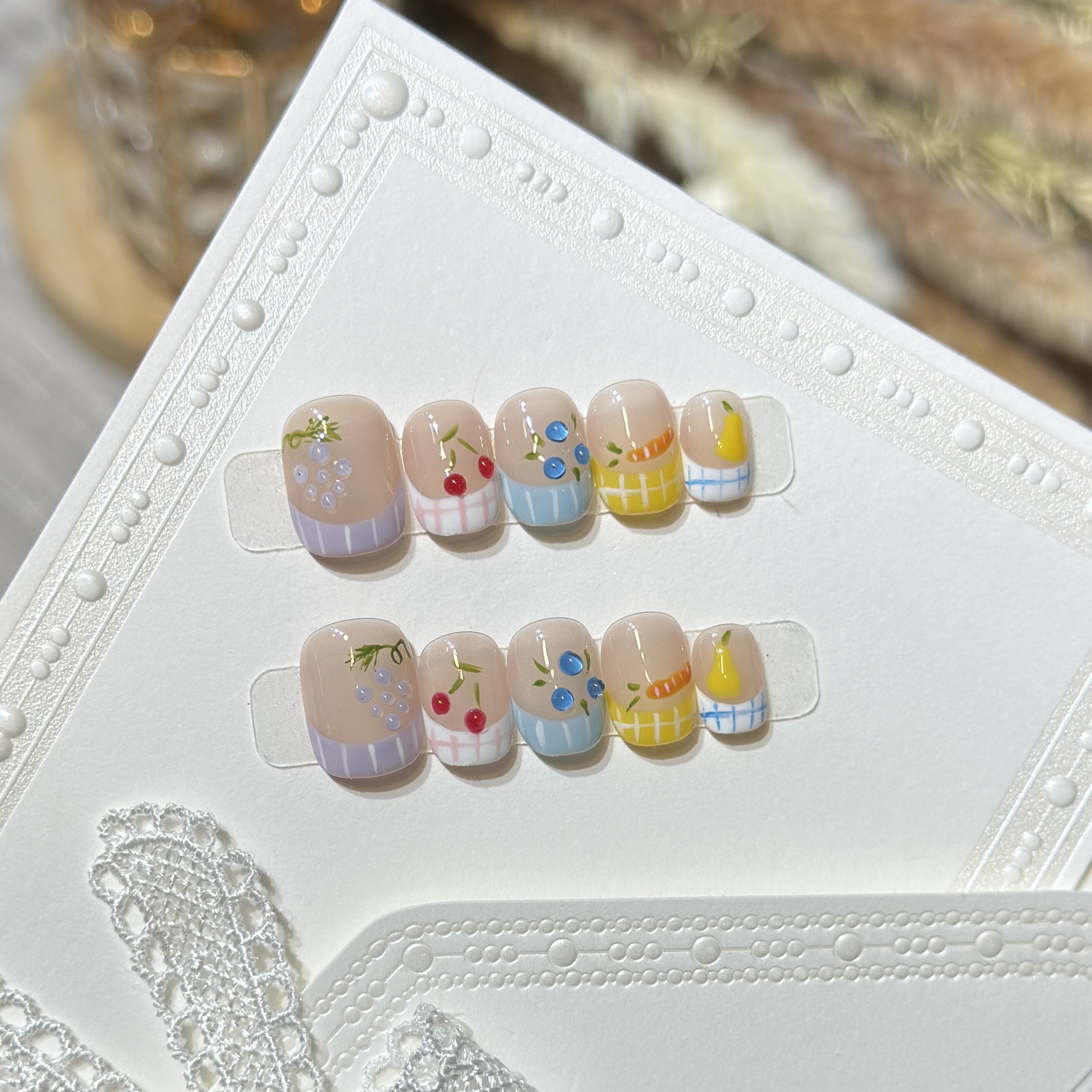 【水果缤纷】ins手工穿戴甲甲片手作可爱卡通美甲贴片短款指甲