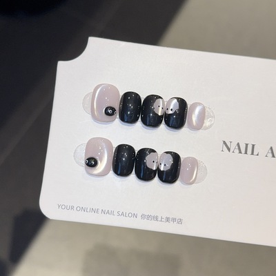 小魔怪圣诞猫眼手工美甲贴片