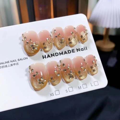纯手工金秋麦穗显白马眼钻穿戴甲