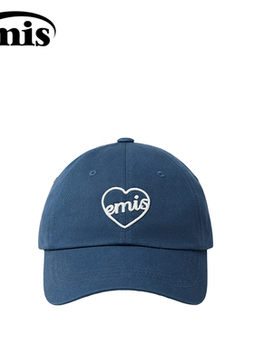 emis爱心帽子女心形棒球帽蓝绿色鸭舌帽男款软顶休闲防晒运动帽