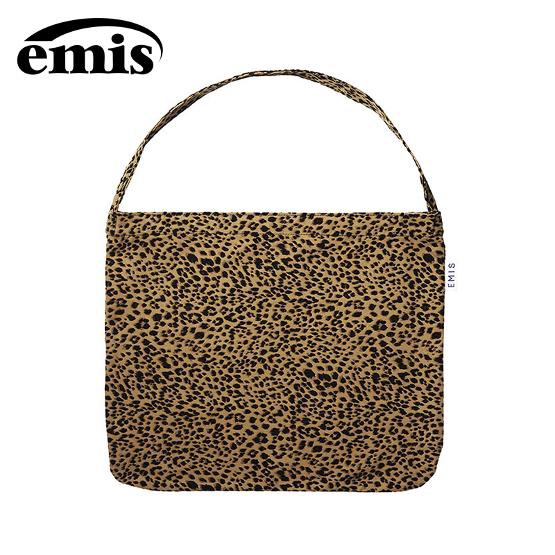 韩国emis豹纹帆布包灯芯绒时尚百搭韩系小众ins风大容量学生