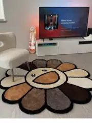 Original Sunflower Carpet, Purely Handmade, for Living Room, Balcony, Round, for Home Use, Bedroom, Modern and Simple 