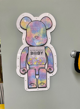 正品新款bearbrick澳门限定拼图框高级亚克力相框背景墙磁贴包邮