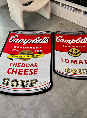 新品现代安迪 沃霍尔金汤宝罐头地毯装饰毯真超面料客厅卧室包邮