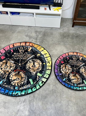 自主设计彩虹劳力士迪通拿潮流家居地毯电脑桌沙发客厅地毯圆形