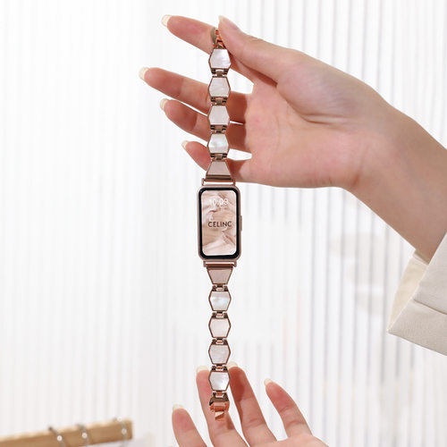 适用华为手环8/7表带金属贝壳手