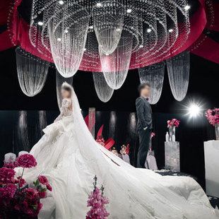 婚庆兰舟亚克力地球珠吊顶装饰婚礼宴会厅婚礼堂顶部吊顶婚礼道具