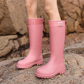 厚底长筒胶鞋 高筒雨鞋 时尚 雨靴防滑防水户外水鞋 女款 成人2026新款